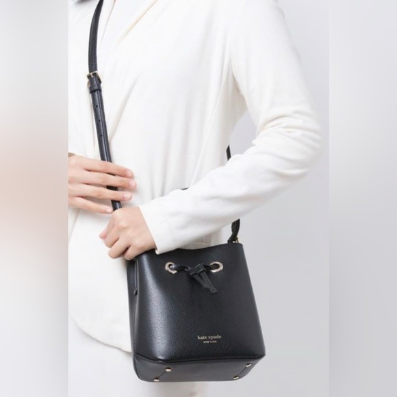 Kate Spade Black Leather Shoulder Bag | New with Tags - Picture 9 of 10